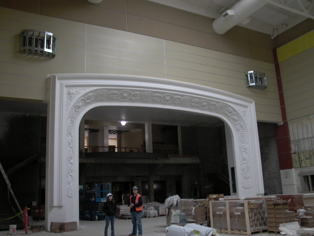 Commons with stairs going to 2nd floor Balcony above- looking  mostly south