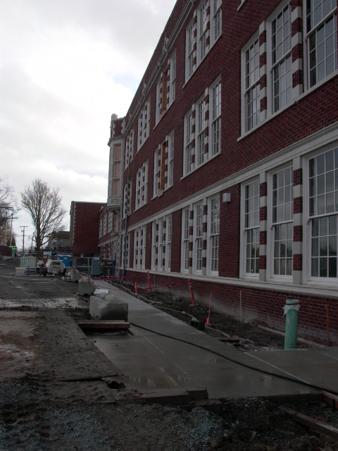 East side of building- looking north toward Alder