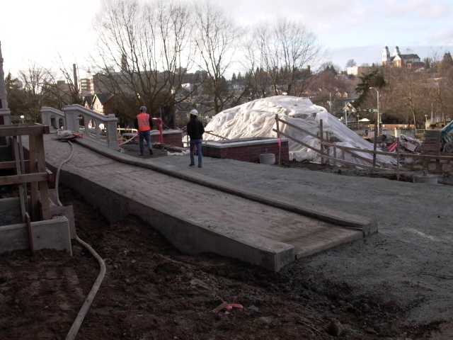 Entry- main door on left, ramp that goes to east from front doors